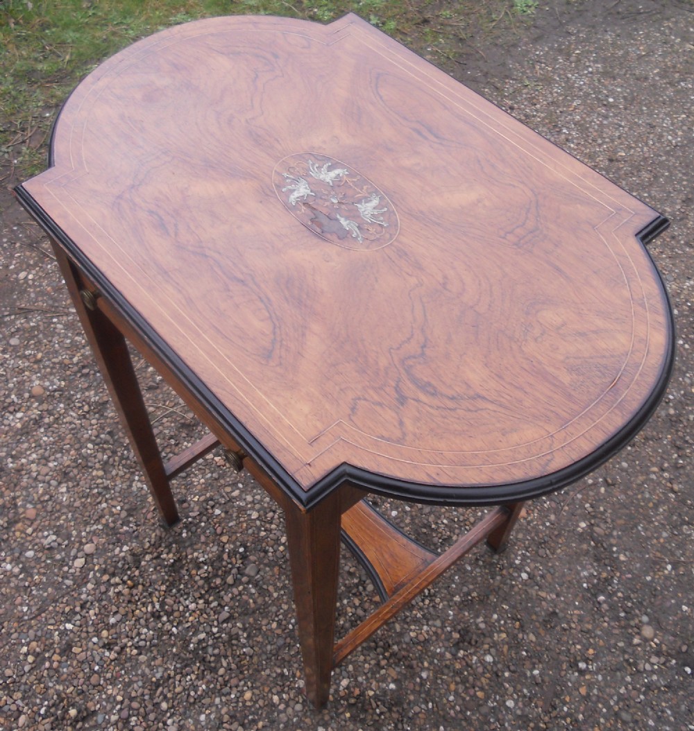 Edwardian Inlaid Mahogany Side Table  View IV