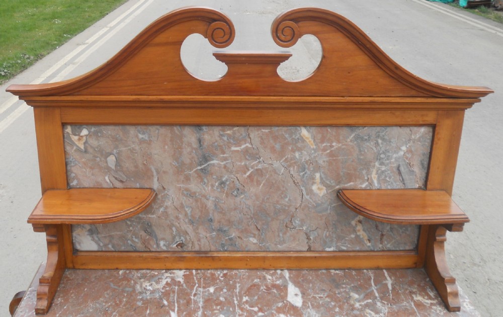 Edwardian Satin Walnut Marble Top Washstand View VI