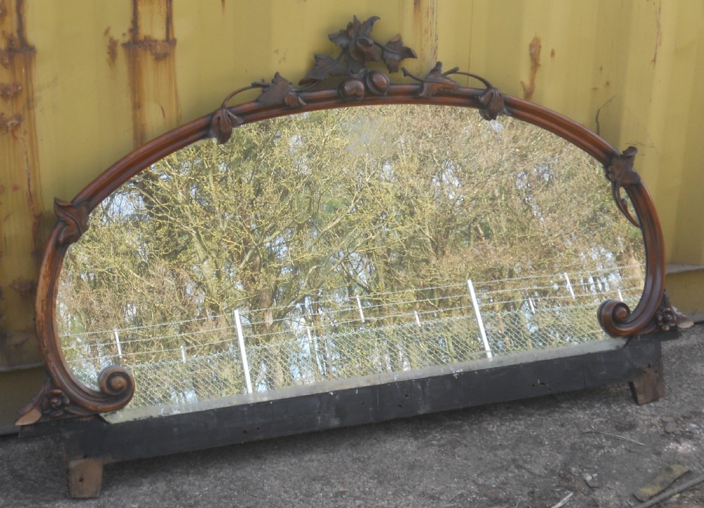 Victorian Carved Walnut Overmantel Mirror
