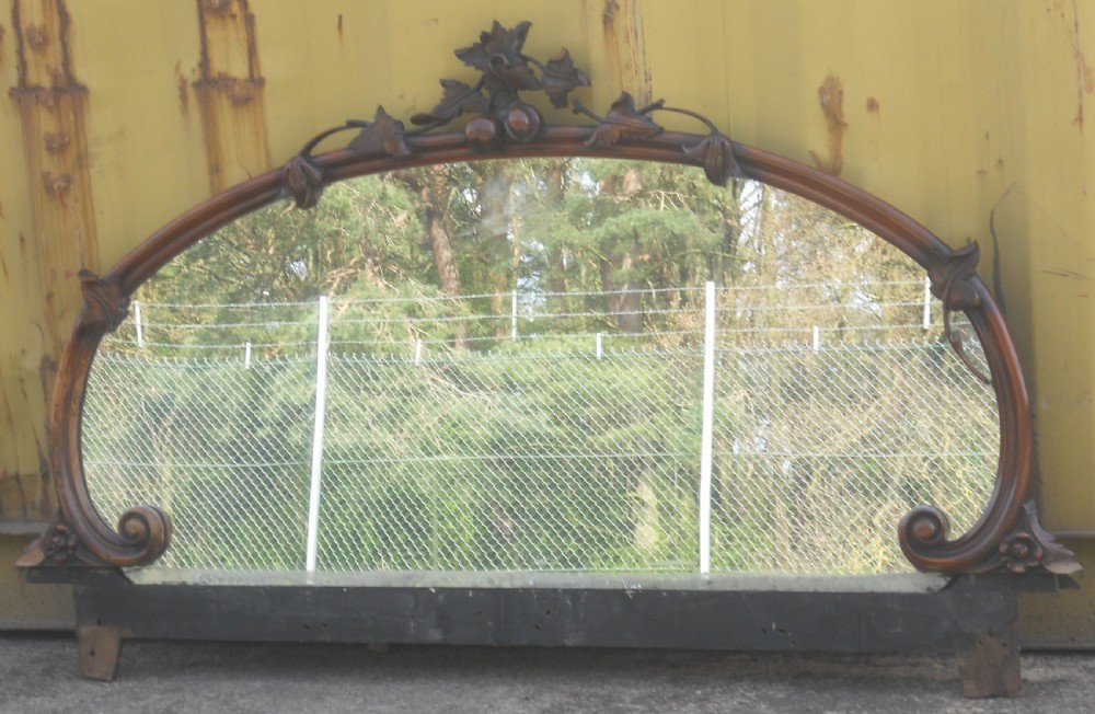 Victorian Carved Walnut Overmantel Mirror View II