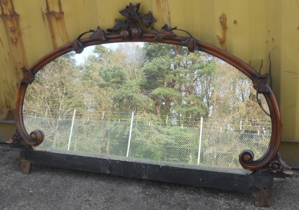 Victorian Carved Walnut Overmantel Mirror View III