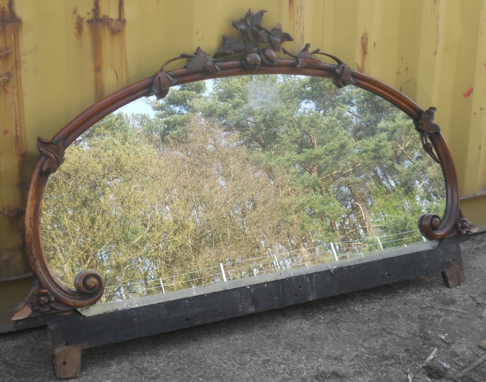 Victorian Carved Walnut Overmantel Mirror View IV