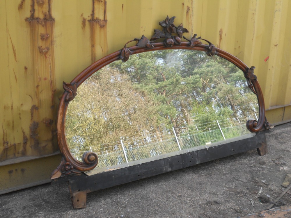 Victorian Carved Walnut Overmantel Mirror View V