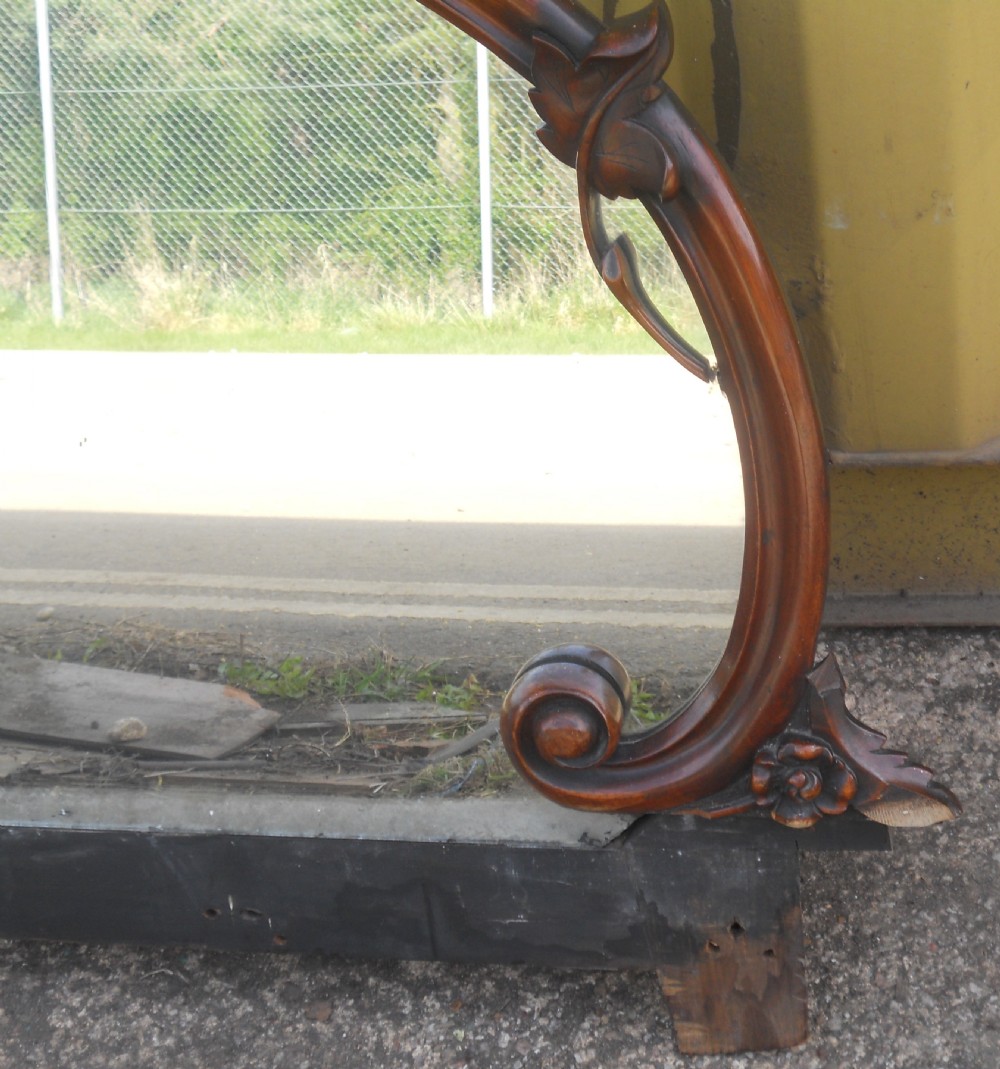 Victorian Carved Walnut Overmantel Mirror View VI
