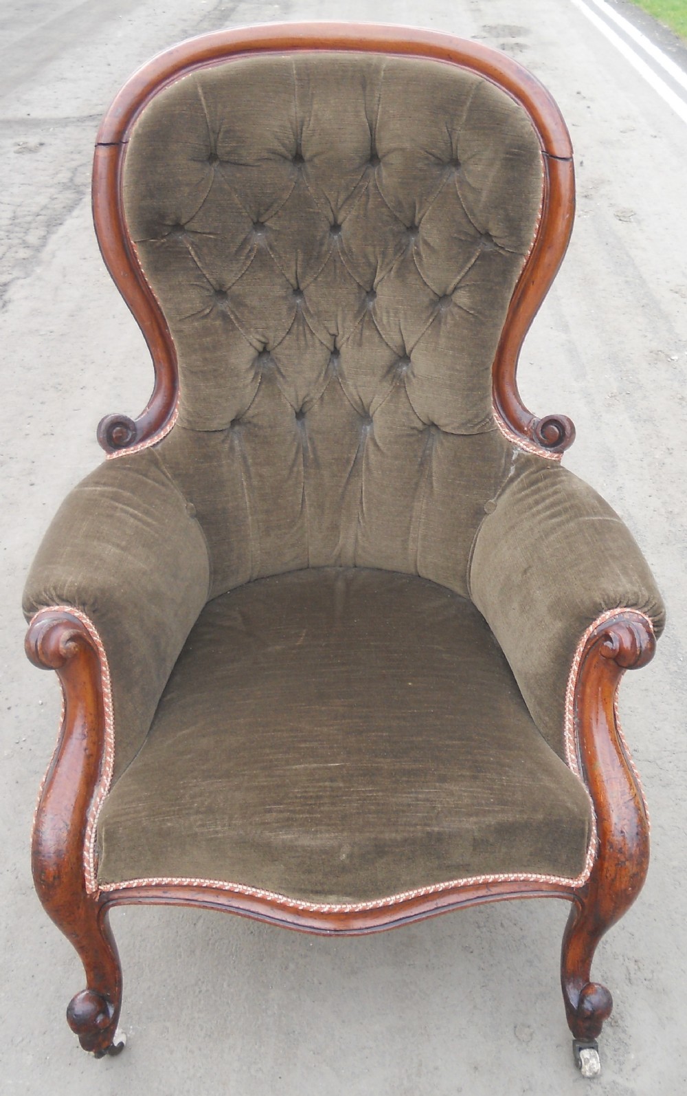 Victorian Mahogany Framed Fireside Armchair
