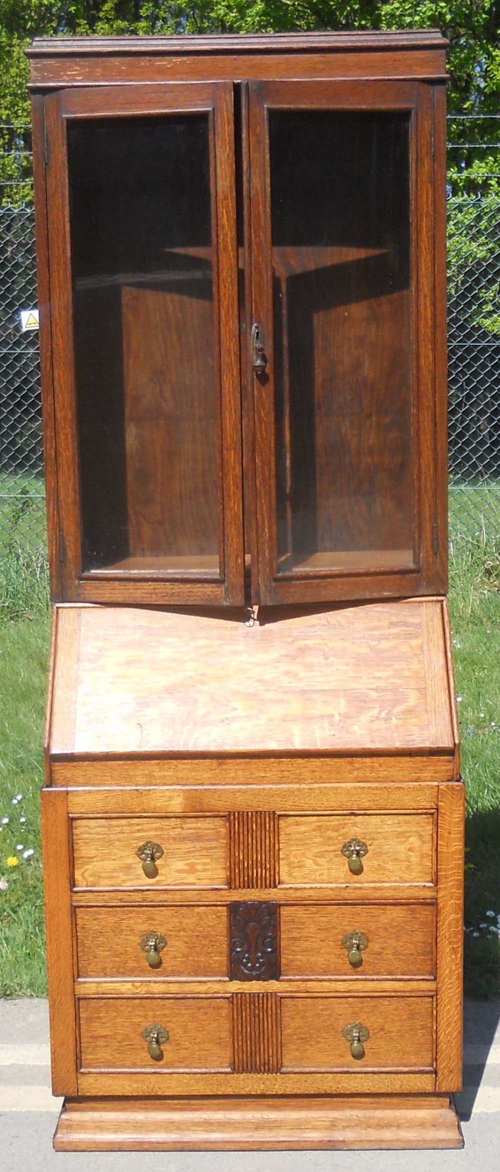 Oak Bureau Bookcase 