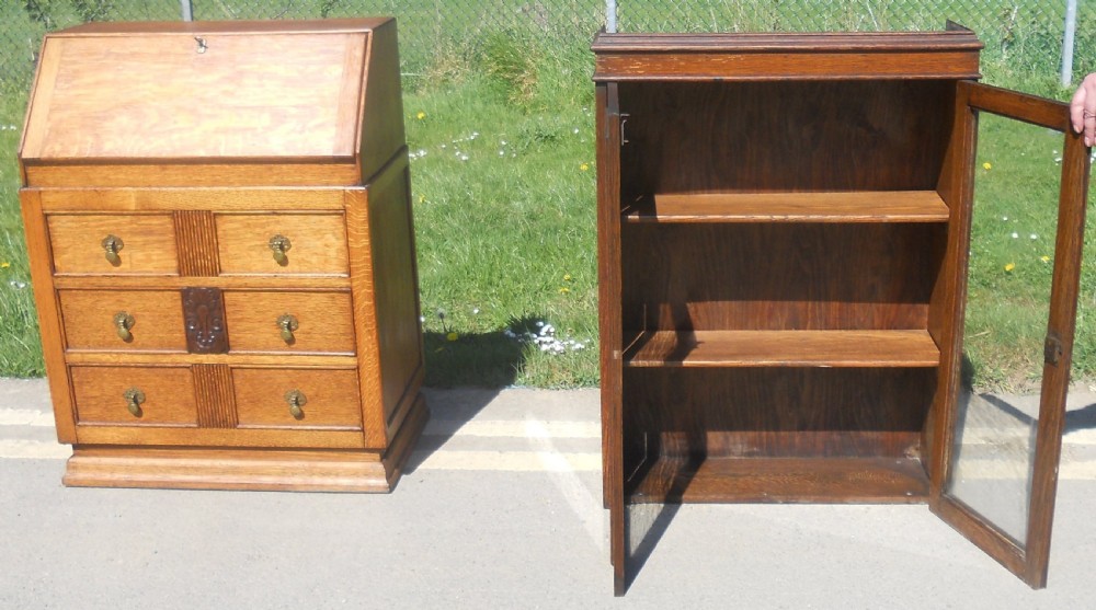 Oak Bureau Bookcase  View II