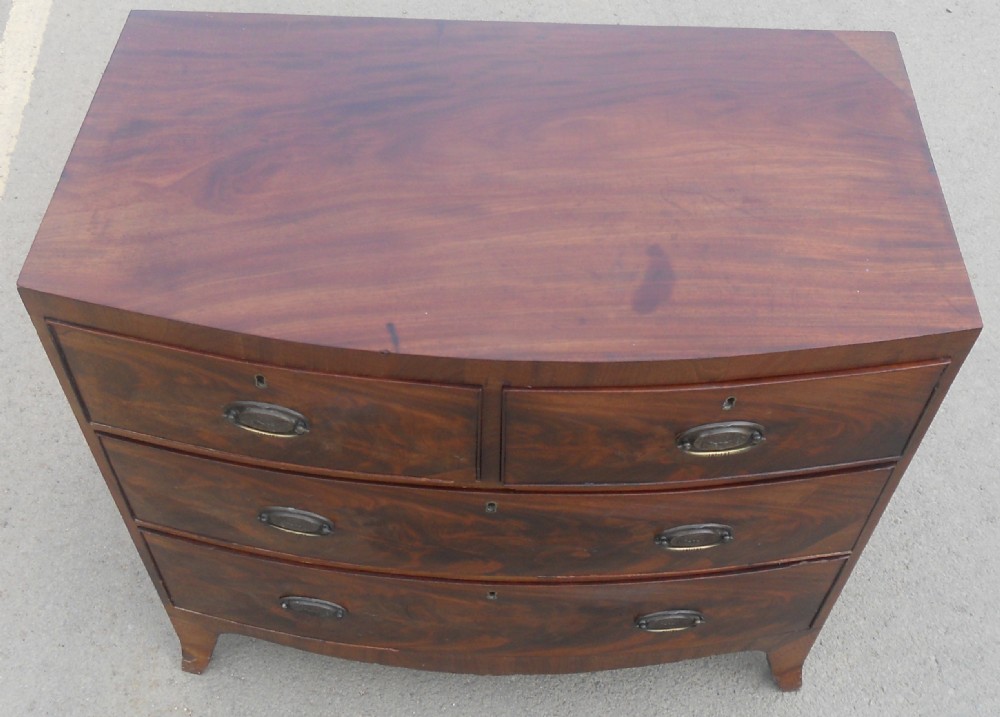 Georgian Mahogany Small Bowfront Chest of Drawers View II