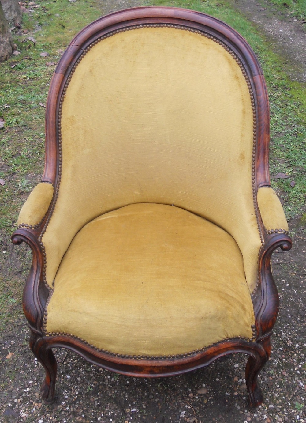 Victorian Walnut Framed Fireside Armchair