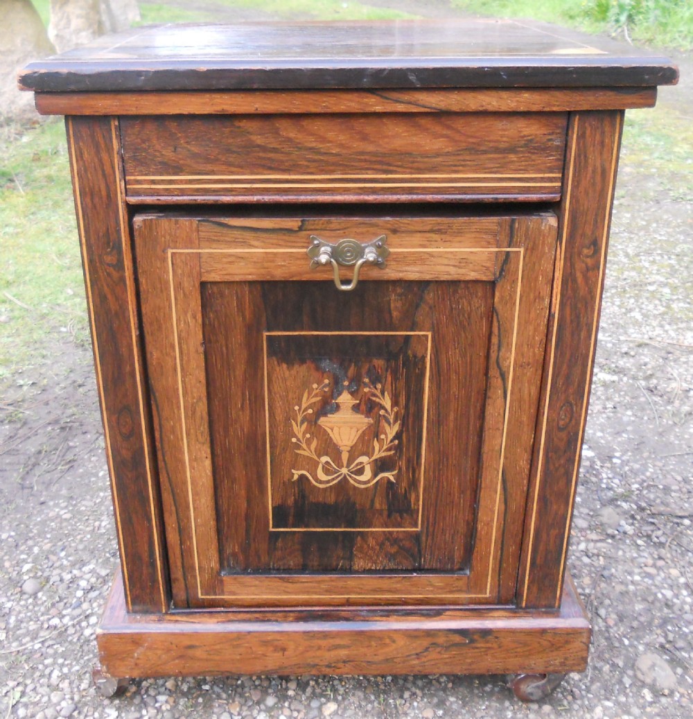 Edwardian Inlaid Rosewood Coal Box
