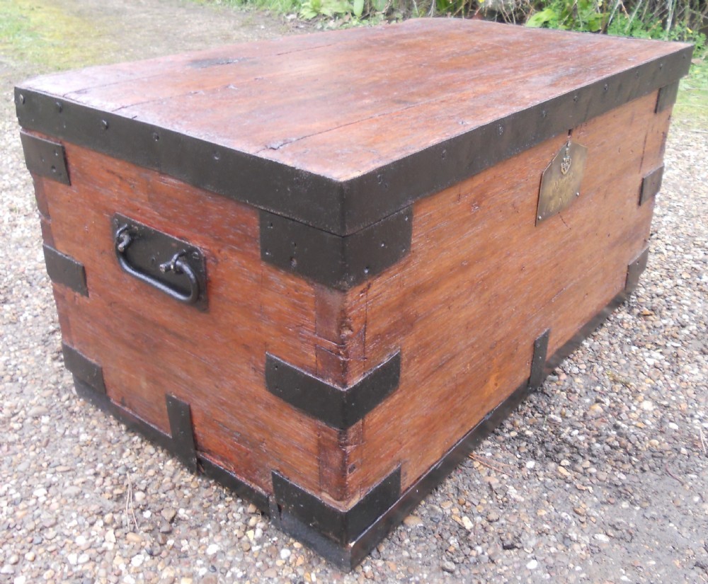 Military Metal Bound Wooden Trunk  View IV