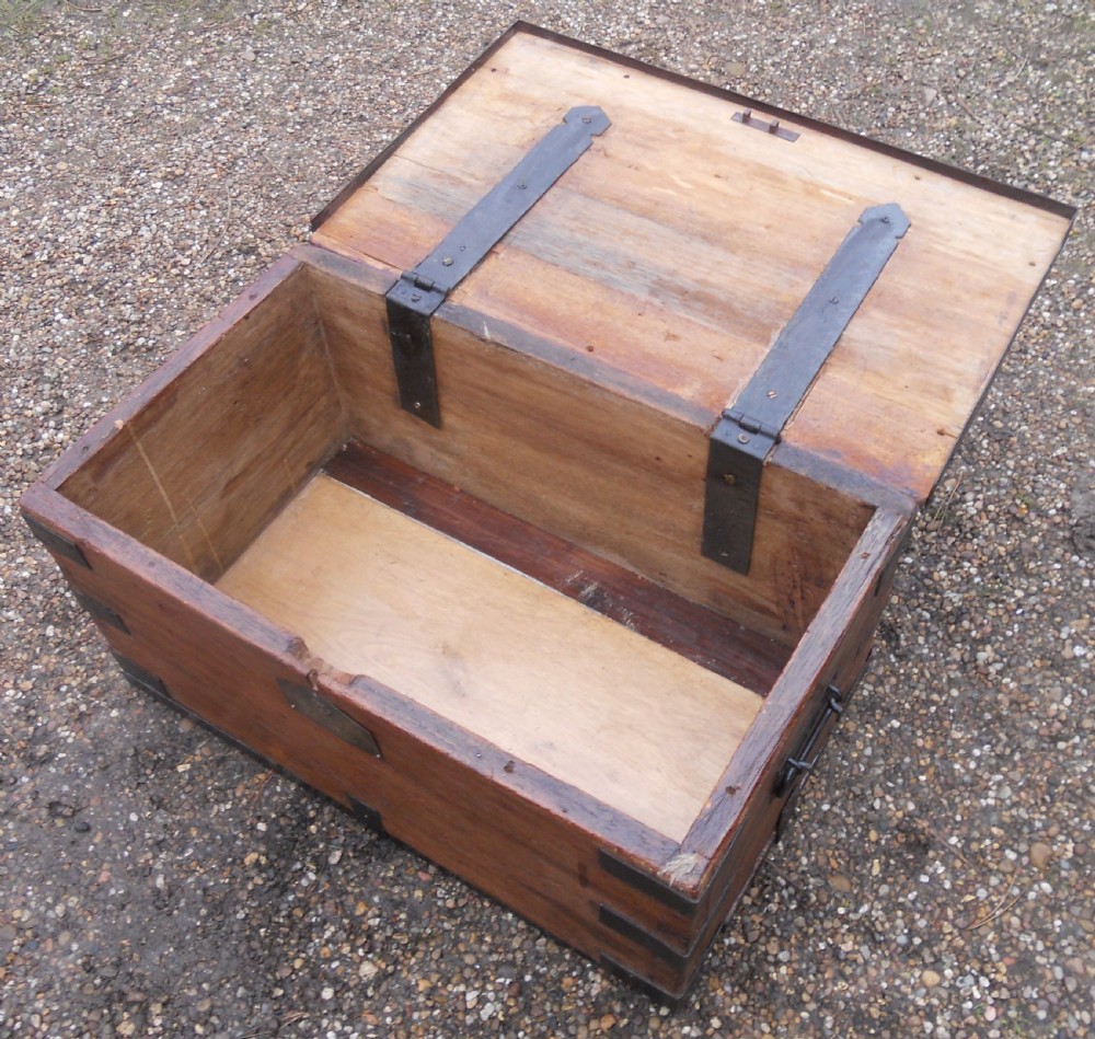 Military Metal Bound Wooden Trunk  View IX