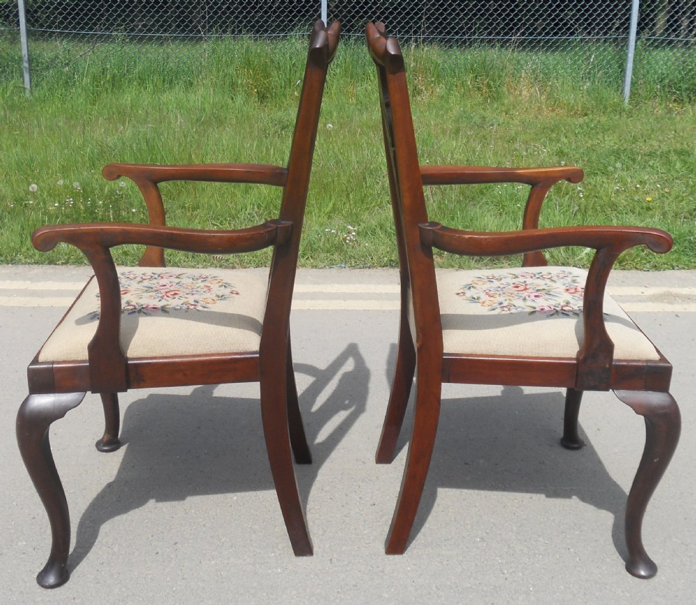 Pair Chippendale Style Mahogany Carver Armchairs  View VII