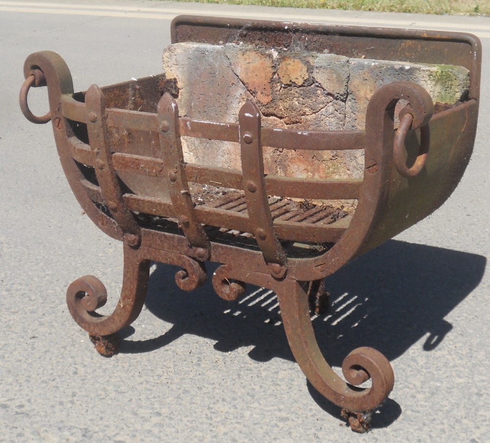 Arts & Craft Iron Dog Grate View II