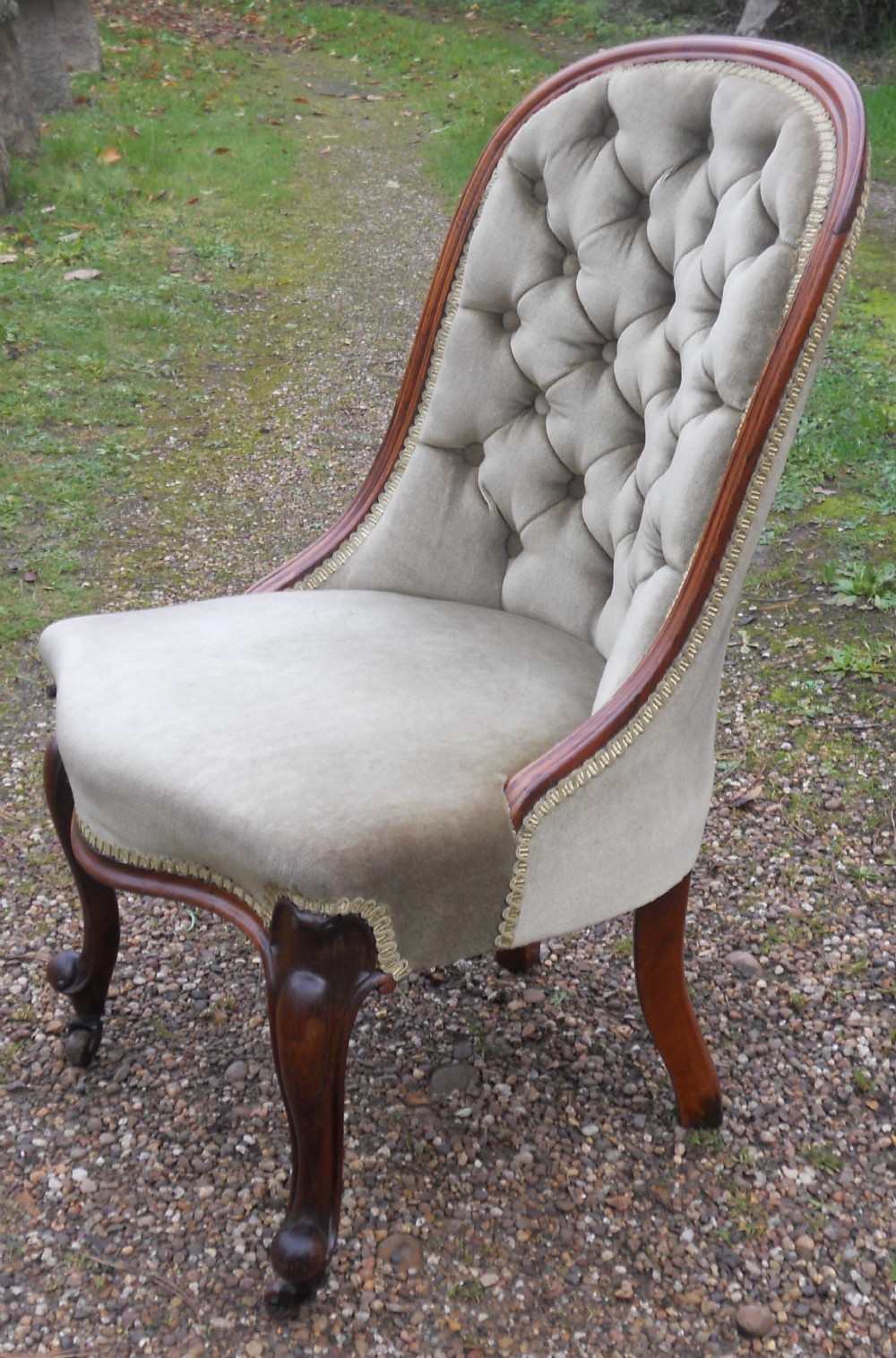 Victorian Walnut Framed Nursing Chair 