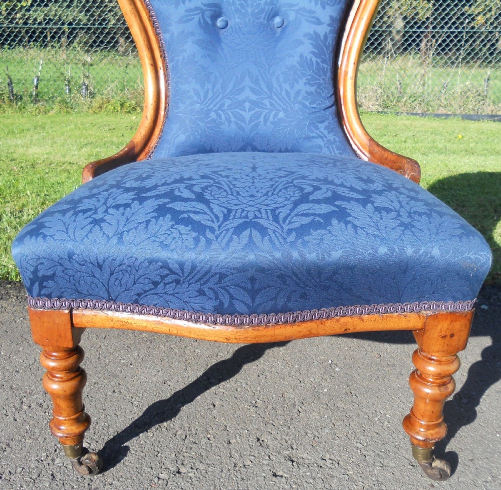 Victorian Mahogany Spoonback Nursing Chair View IX