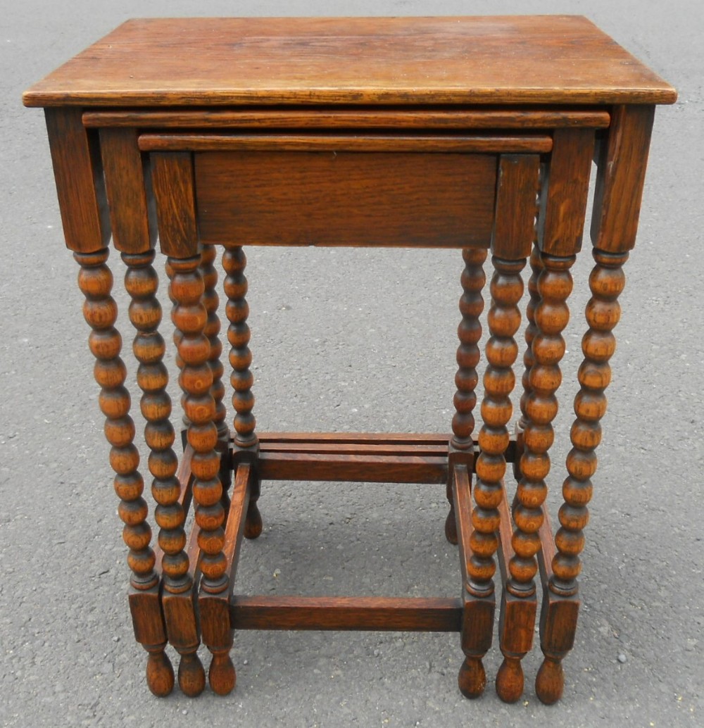 Oak Nest of Three Coffee Tables 
