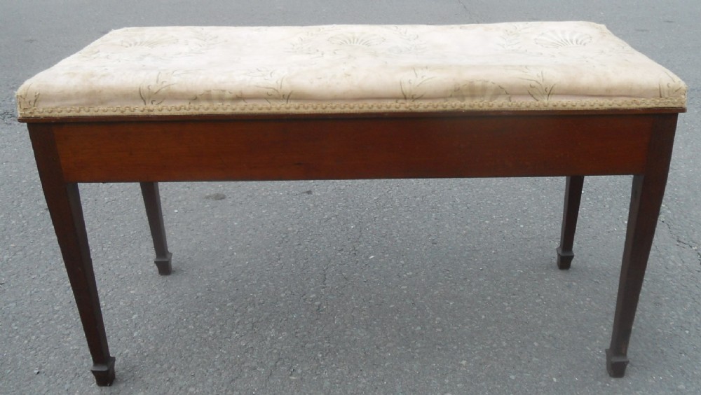 Edwardian Mahogany Duet Piano Stool 