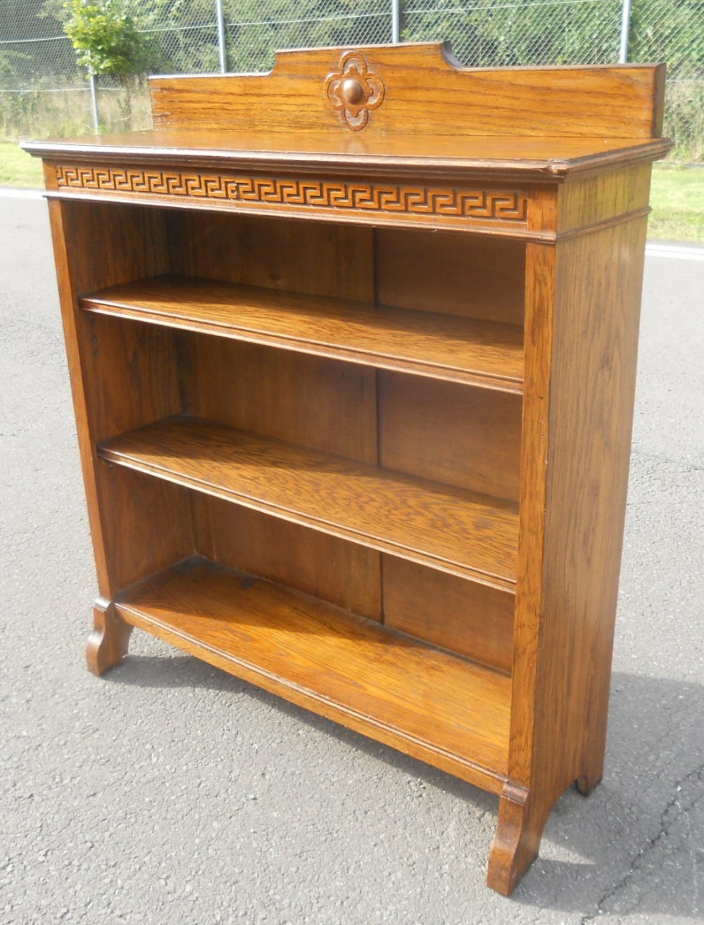 Edwardian Oak Open Bookcase 