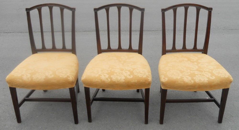 Set of Three Georgian Mahogany Dining Chairs 