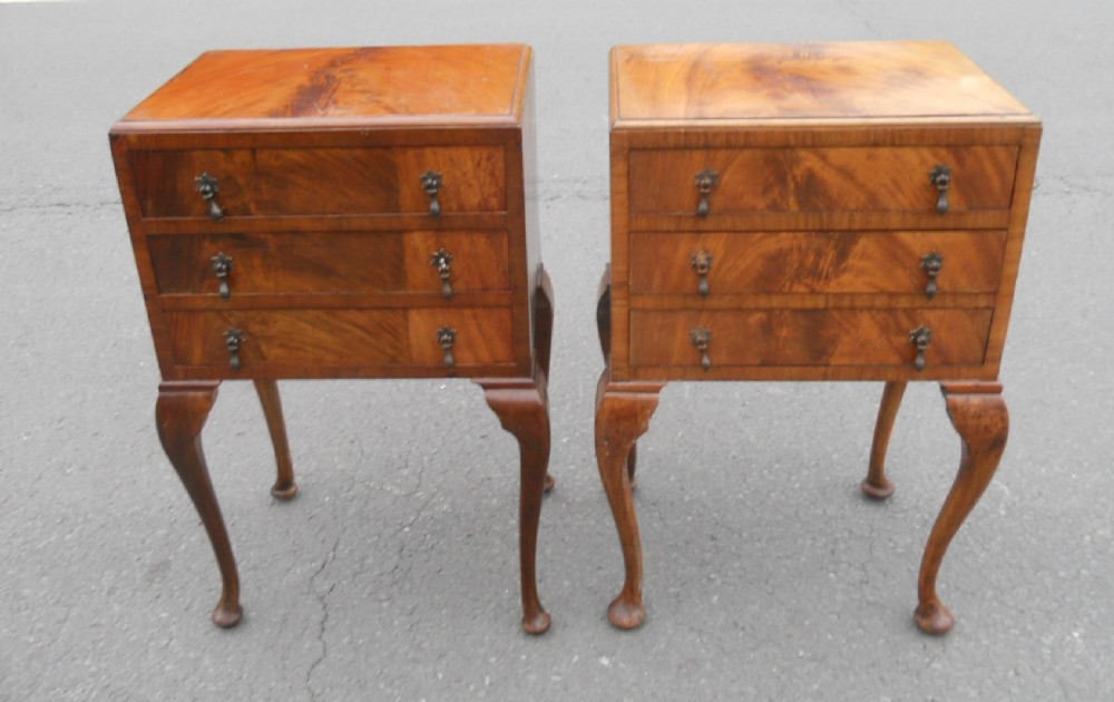 Pair Mahogany Bedside Chests