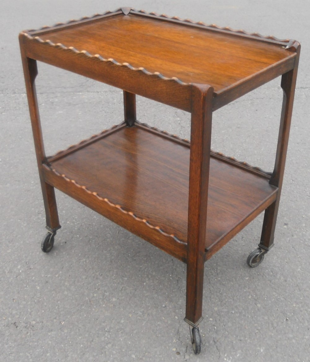 Oak Two Tier Tea Trolley 