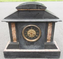 VICTORIAN LARGE MARBLE MANTEL CLOCK