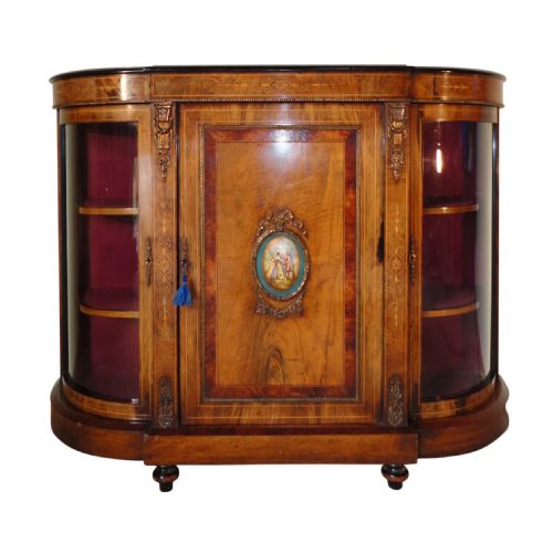 victorian walnut thuya inlaid credenza c1870 - CATEGORY: ANTIQUE SIDEBOARDS - DATED VICTORIAN