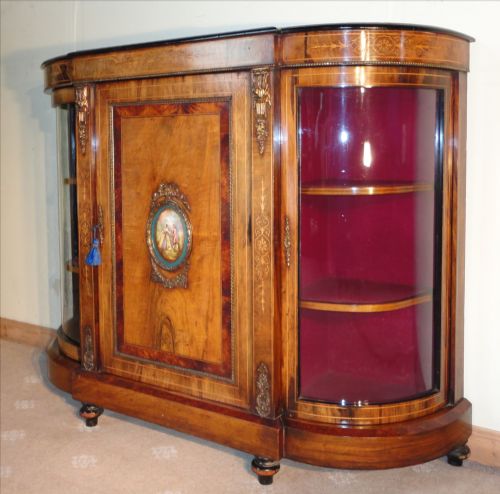 VICTORIAN WALNUT THUYA INLAID CREDENZA C1870 - ADDITIONAL PHOTO 1