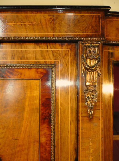 VICTORIAN WALNUT THUYA INLAID CREDENZA C1870 - ADDITIONAL PHOTO 5