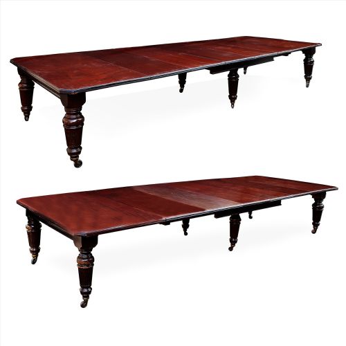 pair of victorian extending campaign dining tables - CATEGORY: ANTIQUE TABLES - DATED VICTORIAN