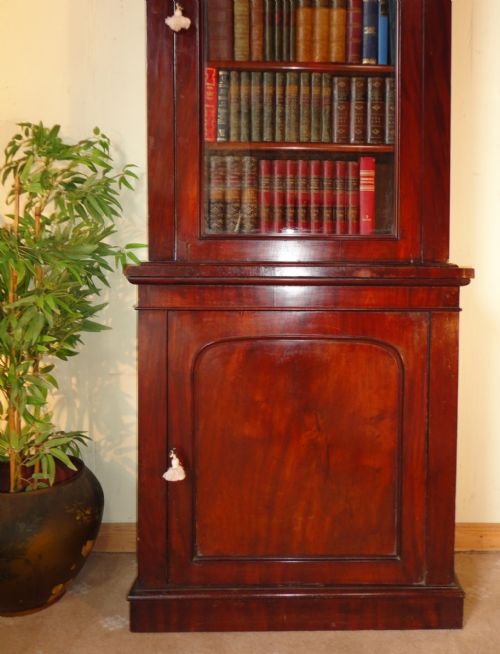 WILLIAM IV MAHOGANY LIBRARY BOOKCASE CABINET 8FT HIGH - ADDITIONAL PHOTO 3