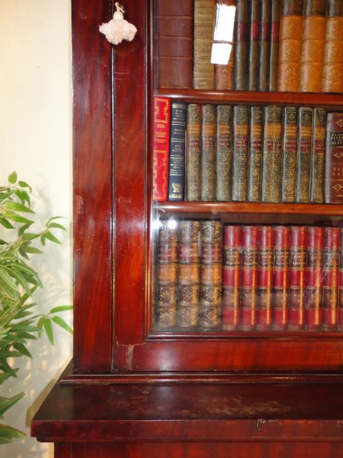 WILLIAM IV MAHOGANY LIBRARY BOOKCASE CABINET 8FT HIGH - ADDITIONAL PHOTO 4