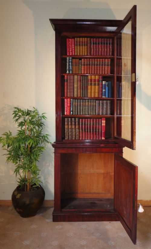 WILLIAM IV MAHOGANY LIBRARY BOOKCASE CABINET 8FT HIGH - ADDITIONAL PHOTO 8