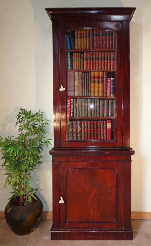 WILLIAM IV MAHOGANY LIBRARY BOOKCASE CABINET 8FT HIGH - ADDITIONAL PHOTO 7