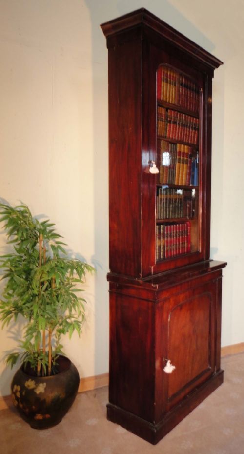 WILLIAM IV MAHOGANY LIBRARY BOOKCASE CABINET 8FT HIGH - ADDITIONAL PHOTO 9