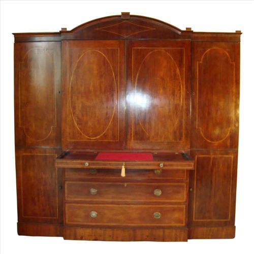 regency secretaire breakfront linen press wardrobe - CATEGORY: ANTIQUE WARDROBES - DATED REGENCY