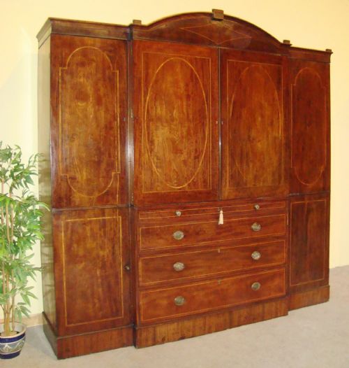 REGENCY SECRETAIRE BREAKFRONT LINEN PRESS WARDROBE - ADDITIONAL PHOTO 1