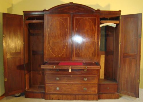 REGENCY SECRETAIRE BREAKFRONT LINEN PRESS WARDROBE - ADDITIONAL PHOTO 2