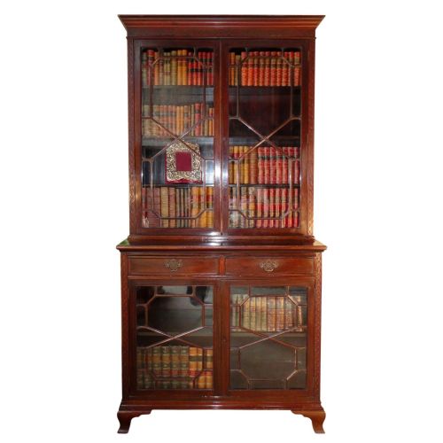 edwardian chippendale style bookcase - CATEGORY: ANTIQUE BOOKCASES - DATED EDWARDIAN