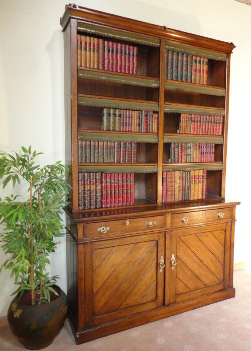 VICTORIAN GOTHIC OAK LIBRARY BOOKCASE - ADDITIONAL PHOTO 1