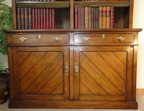 VICTORIAN GOTHIC OAK LIBRARY BOOKCASE - ADDITIONAL PHOTO 3