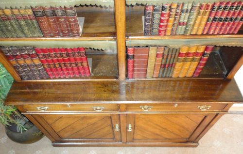 VICTORIAN GOTHIC OAK LIBRARY BOOKCASE - ADDITIONAL PHOTO 6