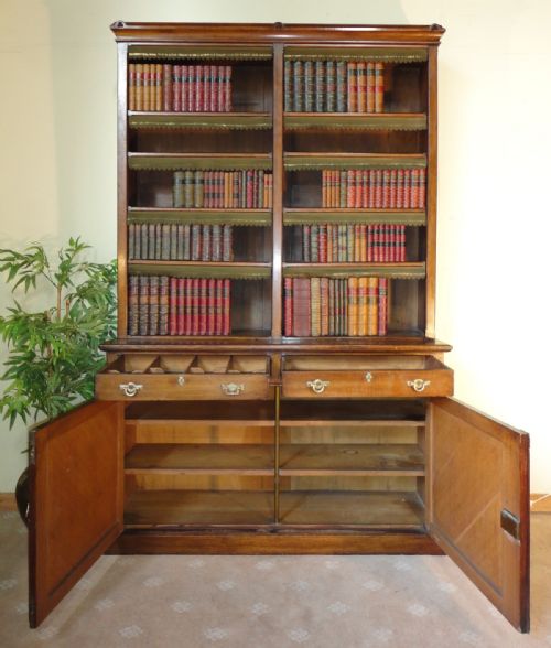 VICTORIAN GOTHIC OAK LIBRARY BOOKCASE - ADDITIONAL PHOTO 7