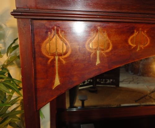 ART NOVEAU MAHOGANY AND MARQUETRY INLAID CABINET SHAPLAND PETTER - ADDITIONAL PHOTO 5