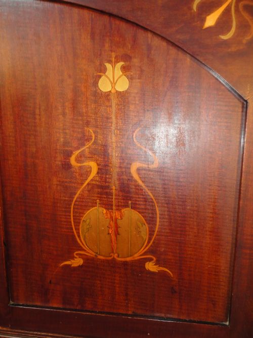 ART NOVEAU MAHOGANY AND MARQUETRY INLAID CABINET SHAPLAND PETTER - ADDITIONAL PHOTO 7