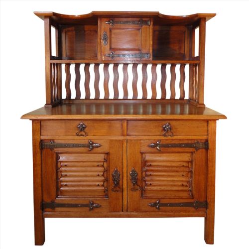 arts crafts golden oak sideboard - CATEGORY: ANTIQUE SIDEBOARDS - DATED 