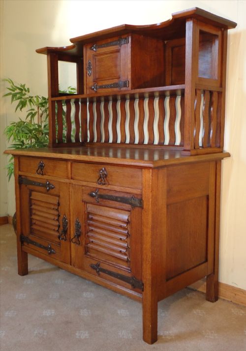 ARTS CRAFTS GOLDEN OAK SIDEBOARD - ADDITIONAL PHOTO 2