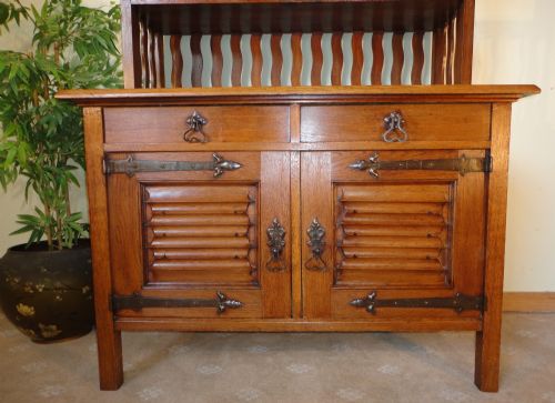 ARTS CRAFTS GOLDEN OAK SIDEBOARD - ADDITIONAL PHOTO 4