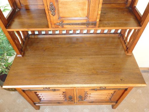 ARTS CRAFTS GOLDEN OAK SIDEBOARD - ADDITIONAL PHOTO 8